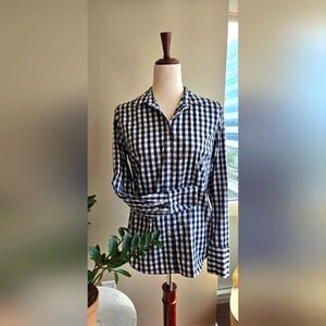 Chic Banana Republic Black & White Gingham Shirt (Riley Tailored Fit, Size 4)